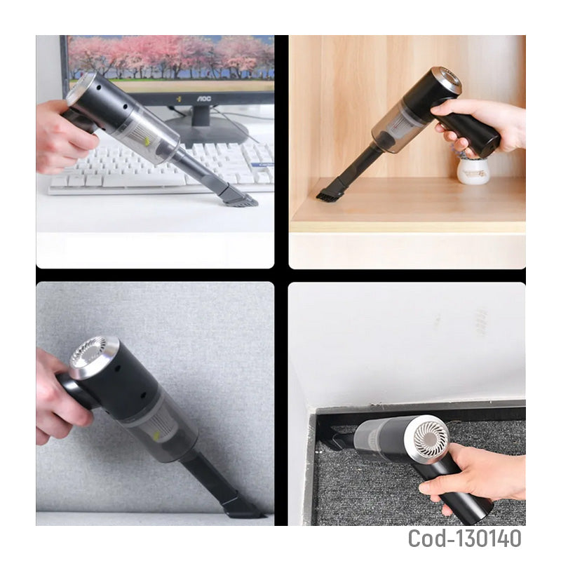 Aspiradora 2 en 1 Para Auto/Casa - Portátil Recargable USB con Accesorios