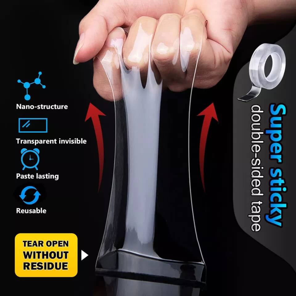 Cinta Mágica Transparente Nano - Reutilizable De Doble Cara  Pack 2und