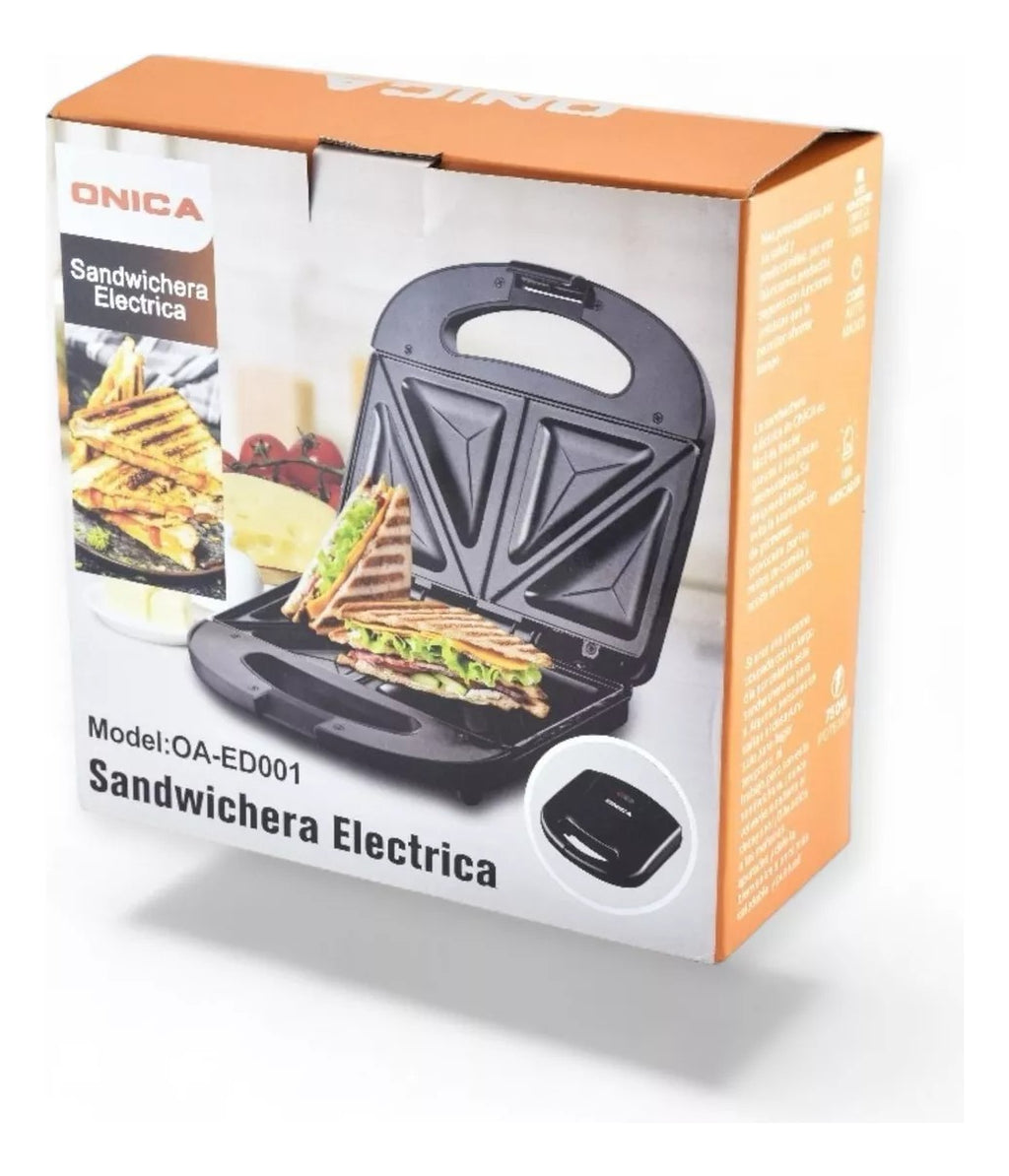 🥪 Sandwichera Eléctrica Antiadherente Onica Lezenza - Doble Luz LED
