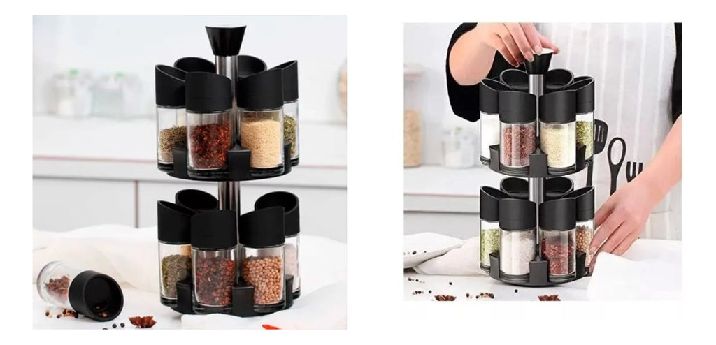 Especiero Giratorio Base En 360 Grados Con 12 Frascos