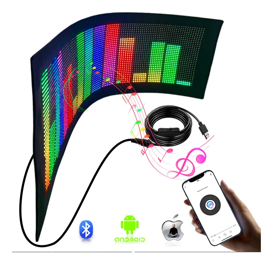 Cartel Led Flexible Programable 17x7cm Letrero Auto App Cont