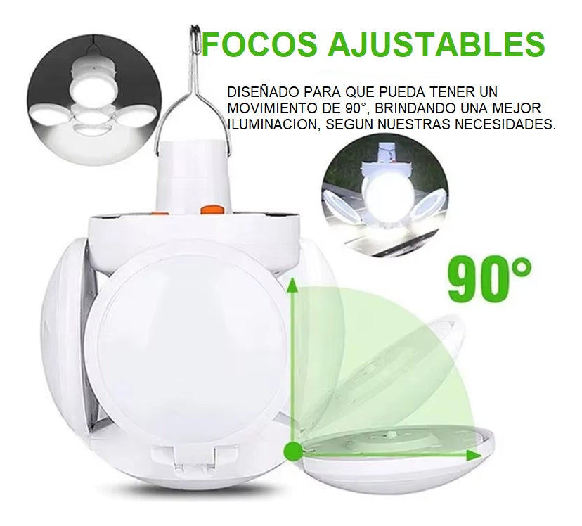 Lámpara Led Solar Colgante Recargable 5 Funciones Emergencia