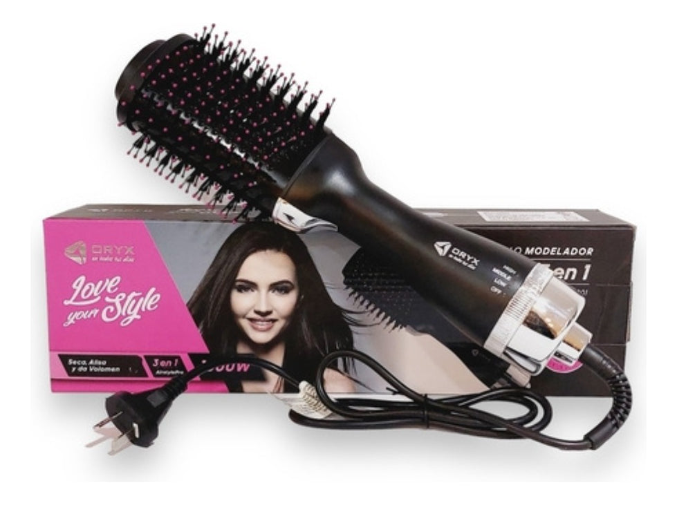 Cepillo Modelador 3 En 1 Secado Alisado Volumen 1000w
