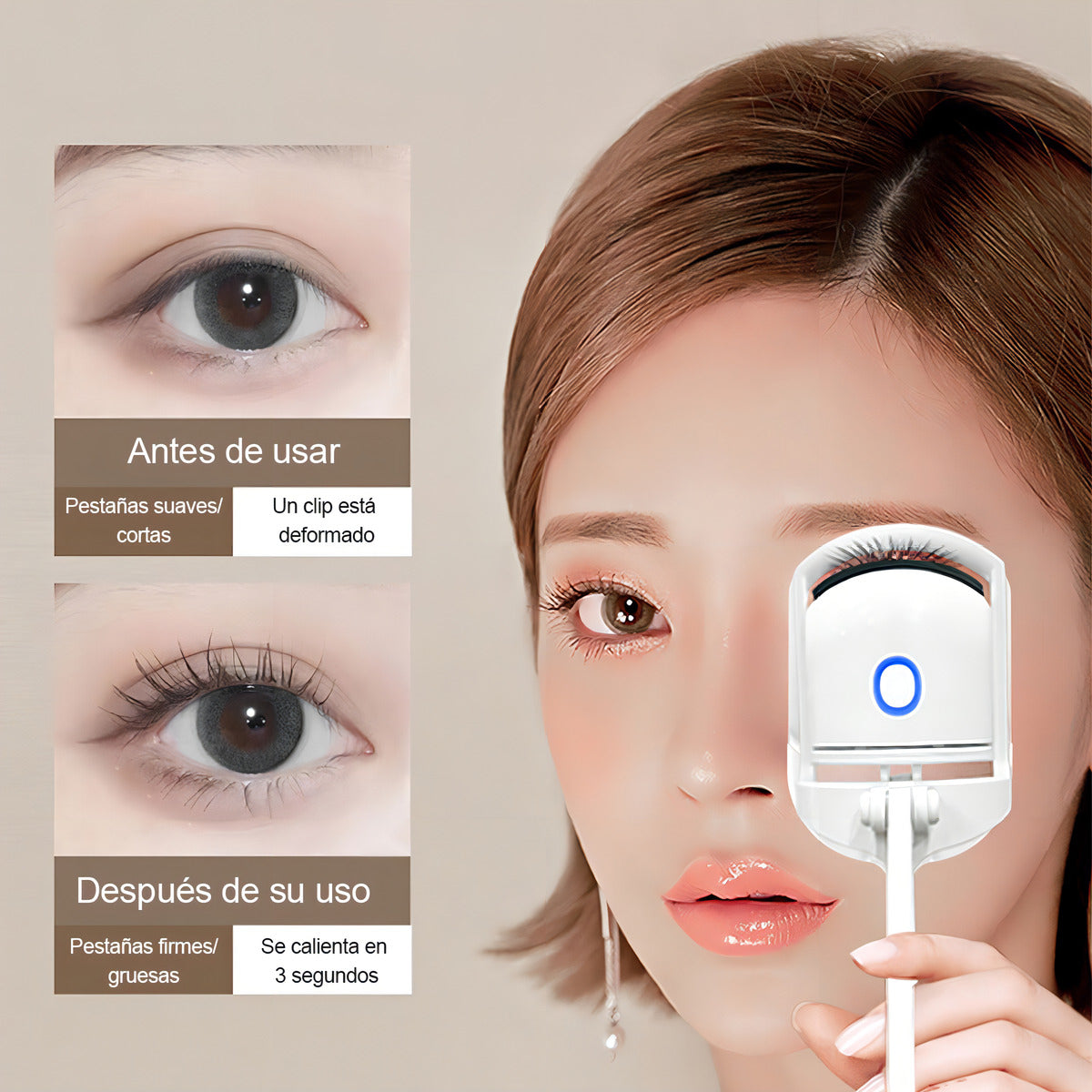 Rizador De Pestañas Eléctrico Color Blanco