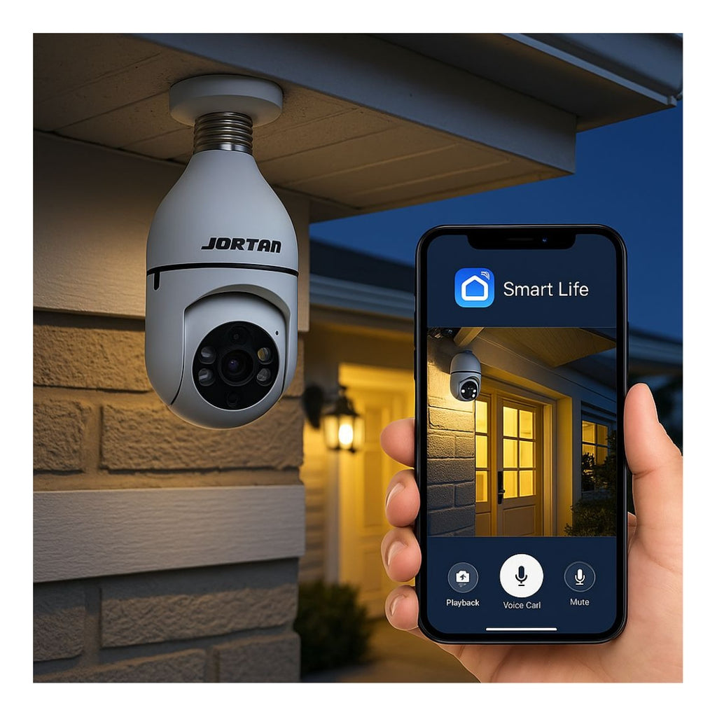 Cámara De Seguridad Tipo Ampolleta Panorámica Wifi 360