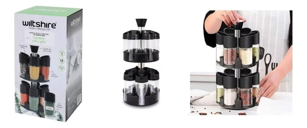 Especiero Giratorio Base En 360 Grados Con 12 Frascos