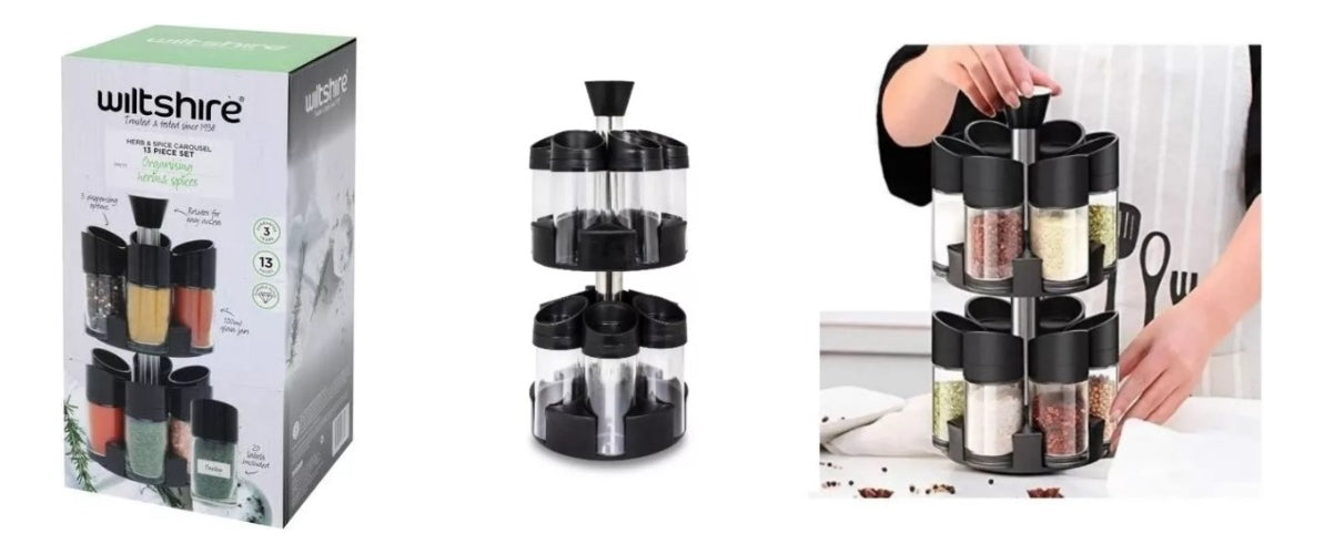Especiero Giratorio Base En 360 Grados Con 12 Frascos