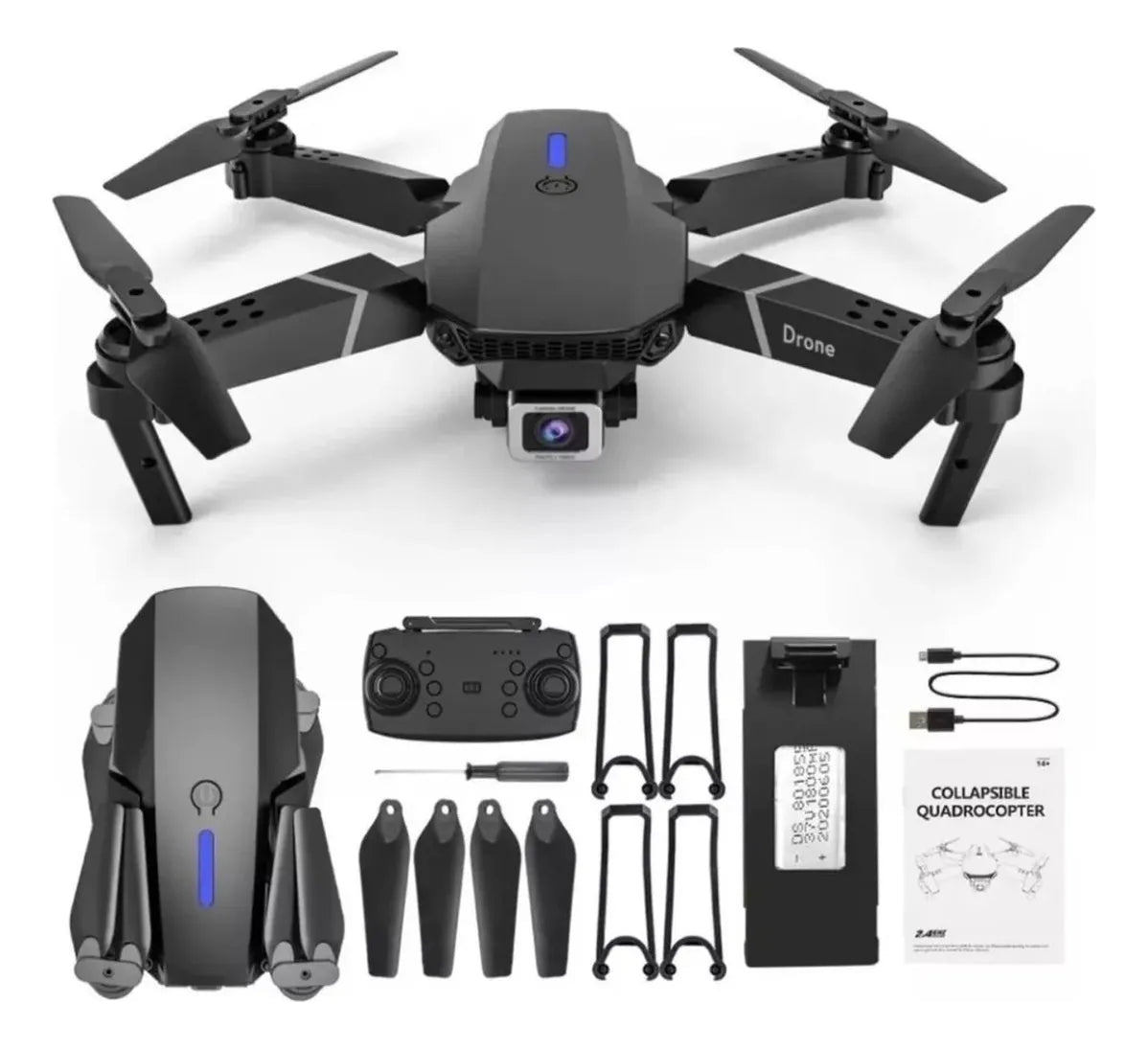 Mini Drone E88 Plegable Recargable Camara 4k 2.4ghz Gps Wifi
