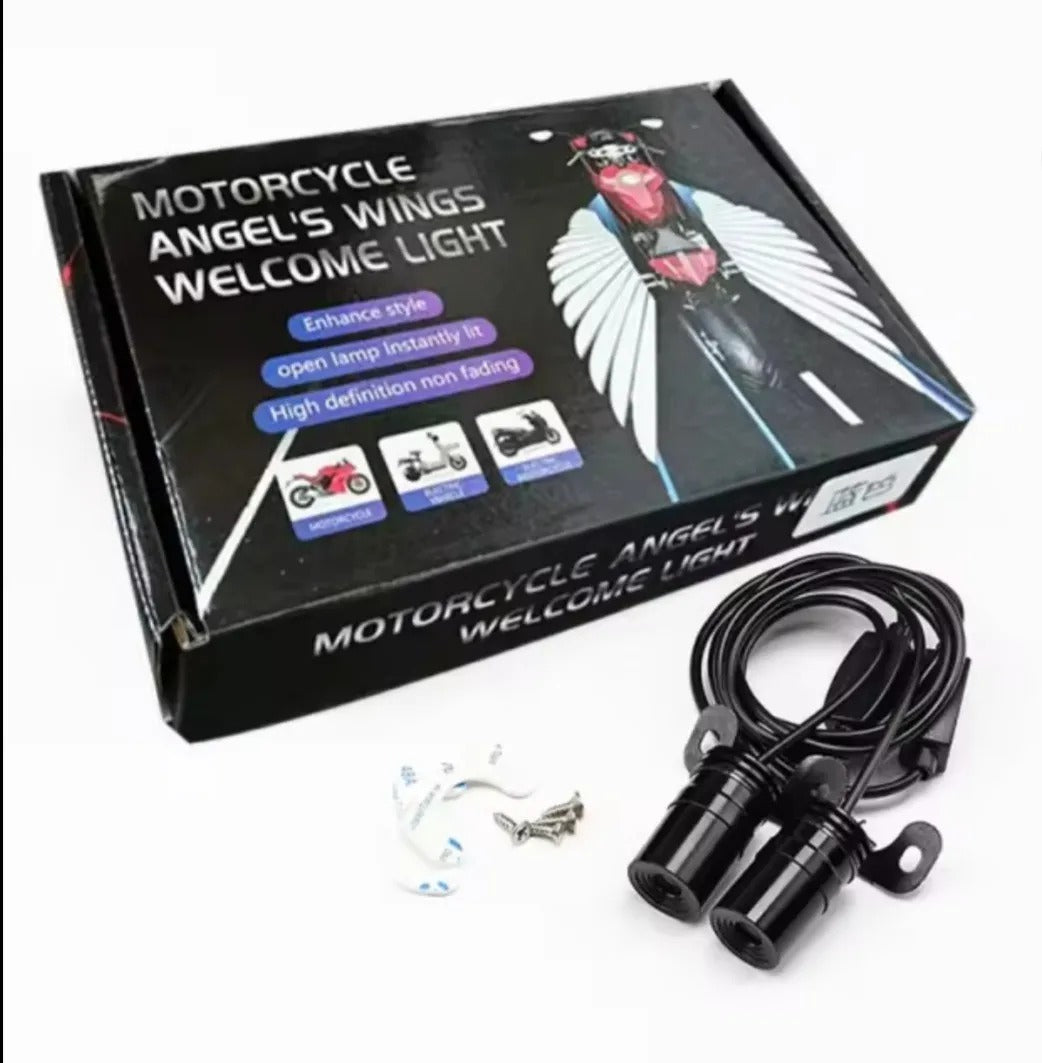 Luces Led Universal Para Moto Alas De Ángel Color Blanco