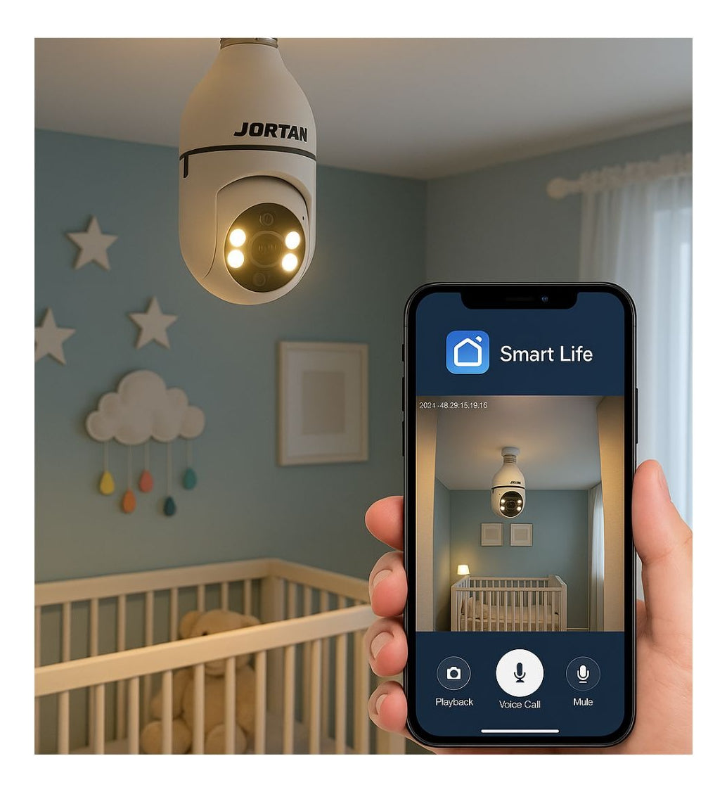 Cámara De Seguridad Tipo Ampolleta Panorámica Wifi 360