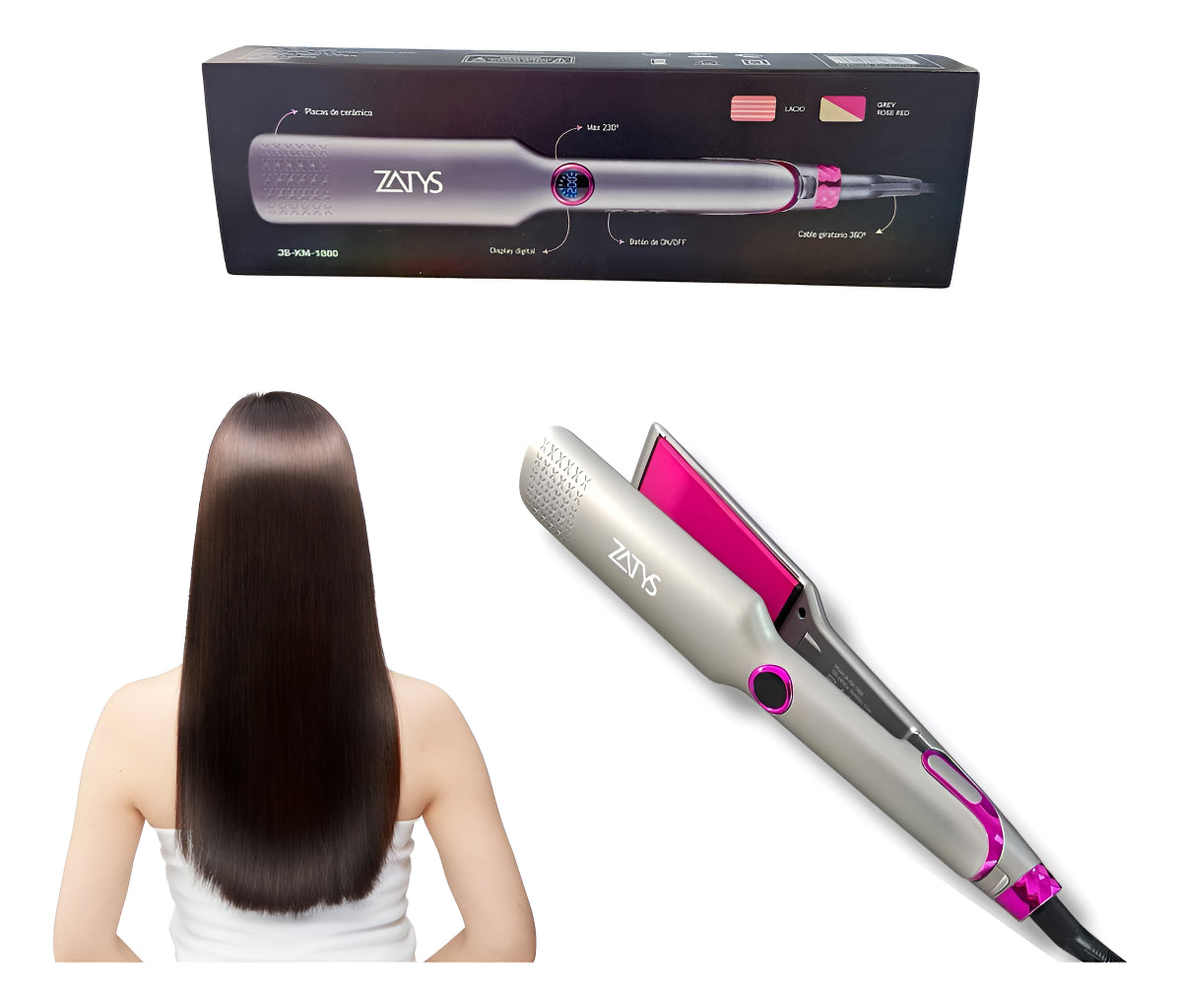 Planchita Alisadora Placas De Ceramica Gris 230°c Zatys
