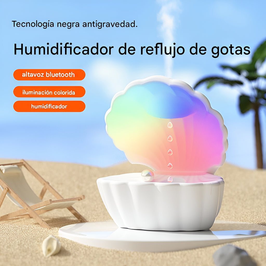 Humificador Difusor Aromatizador Ostra Mar +parlante Luz Rgb