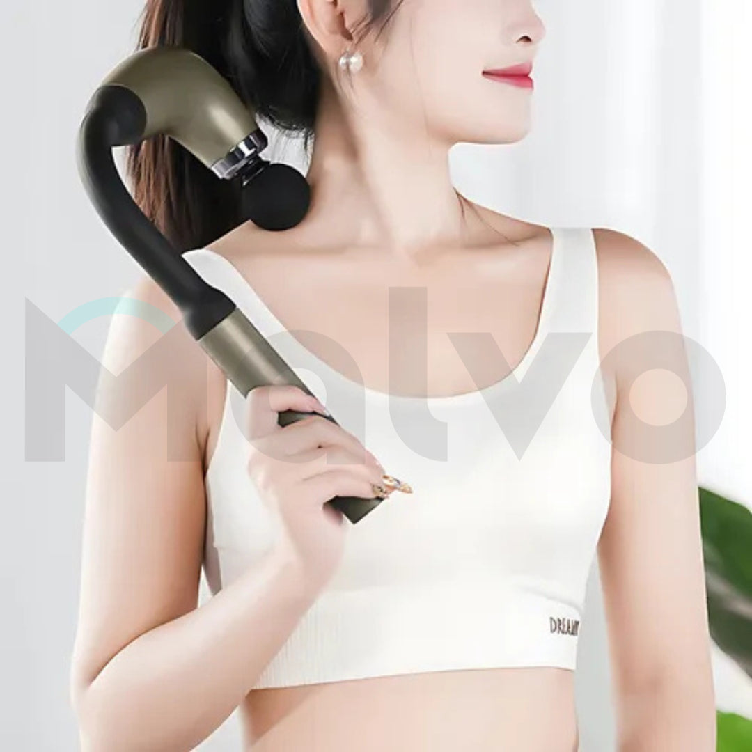 Masajeador Eléctrico Con Extensión De Mango Con 4 Cabezales