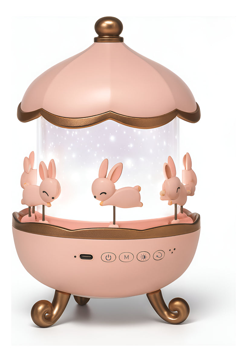 Lampara Proyector Infantil Giratorio Música Bluetooth Bunny