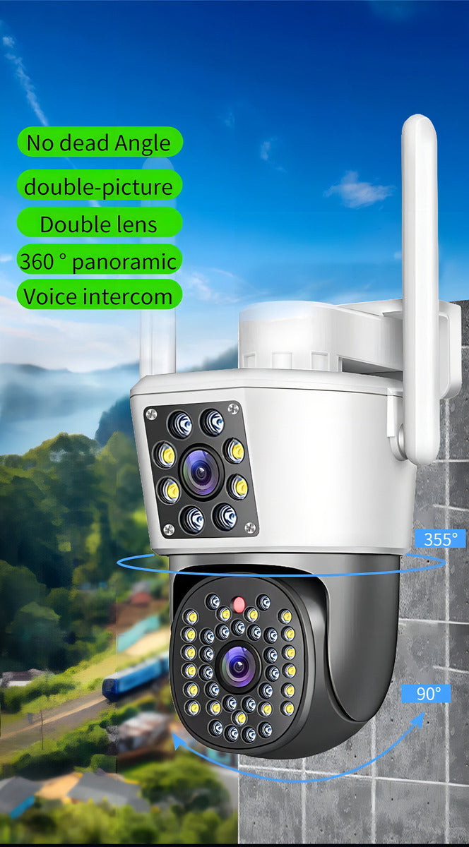 🌧️ Cámara Seguridad IP66 Doble Lente Lezenza - Visión Dual