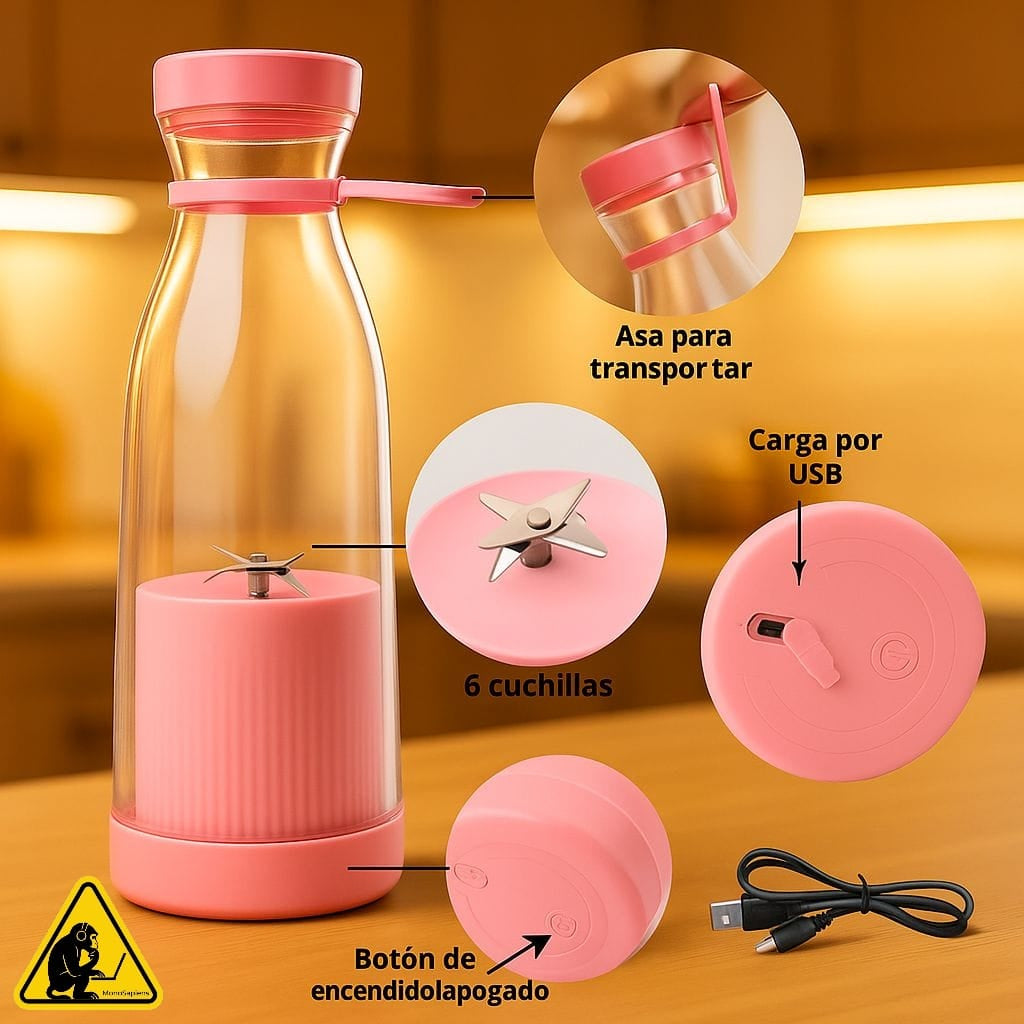 Licuadora Batidora Portátil Mini Usb Botella Juguera Jugos