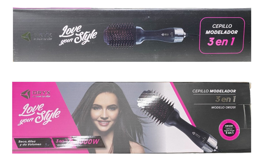 Cepillo Modelador 3 En 1 Secado Alisado Volumen 1000w