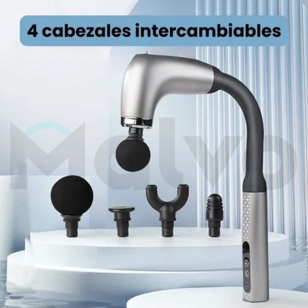 Masajeador Eléctrico Con Extensión De Mango Con 4 Cabezales