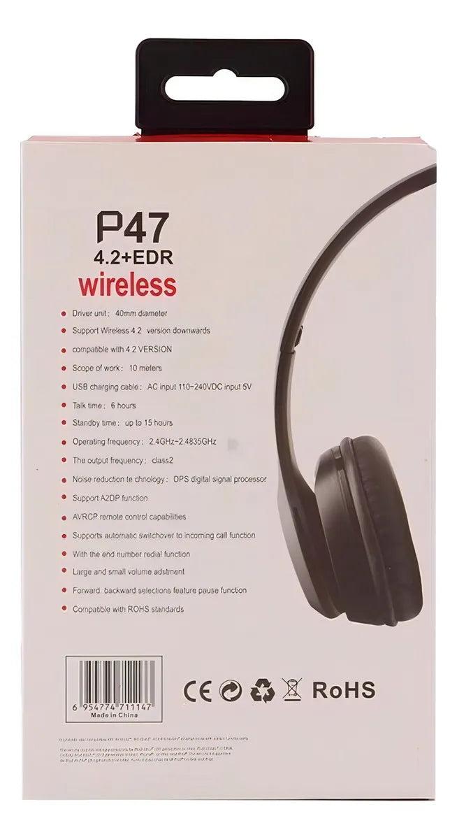 Auriculares Bluetooth P47 Wireless 5.0