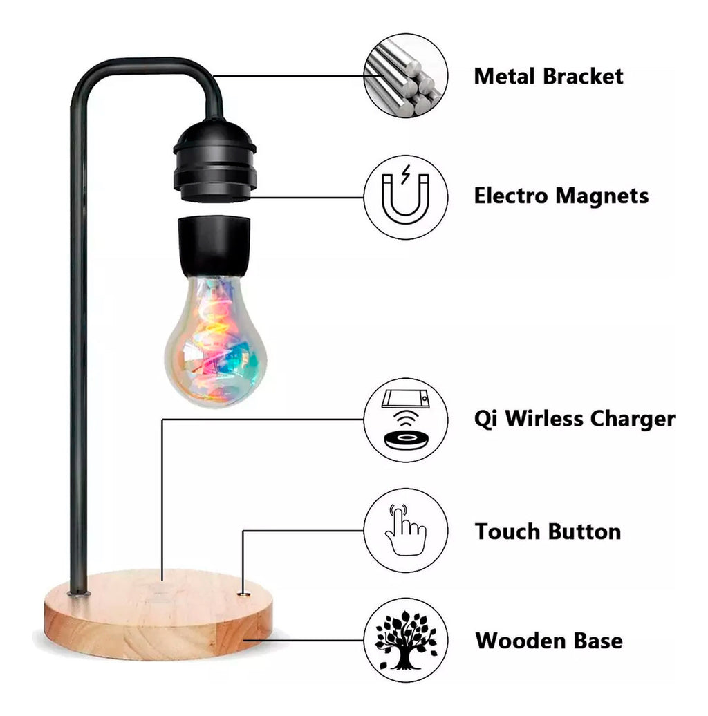 Velador Led Magnetico Carga Inalámbrica Flotante 7328 Mlpz