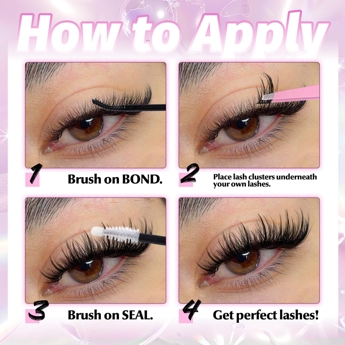 Eyelash Extension Kit Mavphnee Natural Lash Clusters Cc Curl