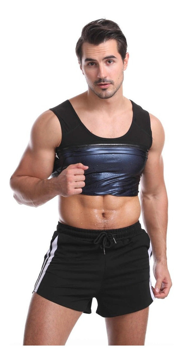 Camiseta Deportiva Reductora Modeladora Cintura Avispa Hombr