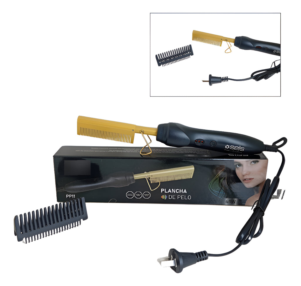 Peine Eléctrico Alisador Planchita Cabellos Ondas Anti Frizz