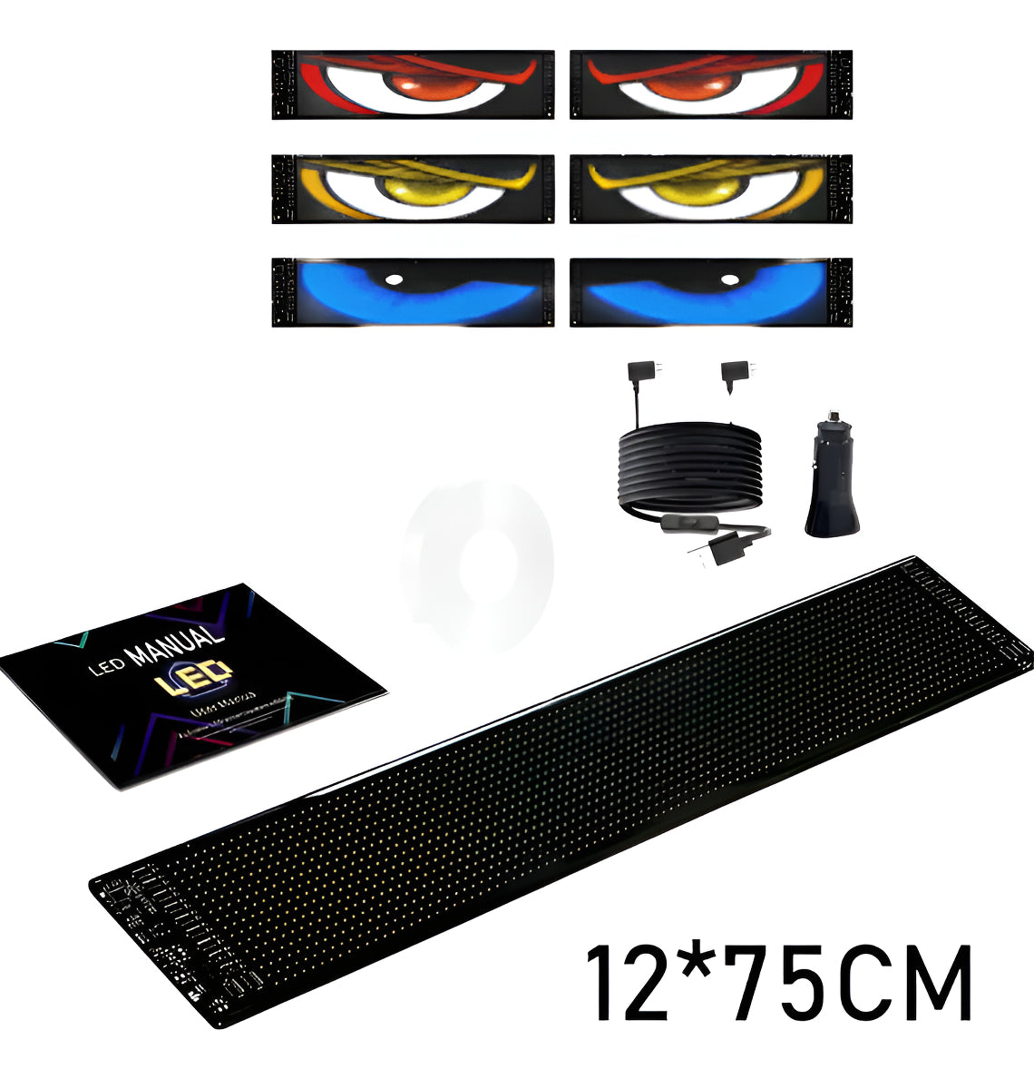 Cartel Led Flexible Programable 17x7cm Letrero Auto App Cont