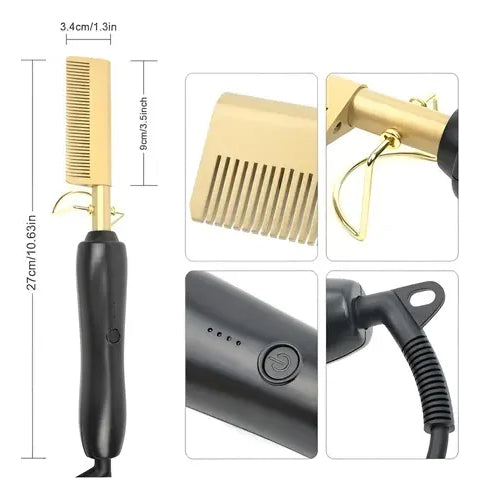 Peine Eléctrico Alisador Planchita Cabellos Ondas Anti Frizz