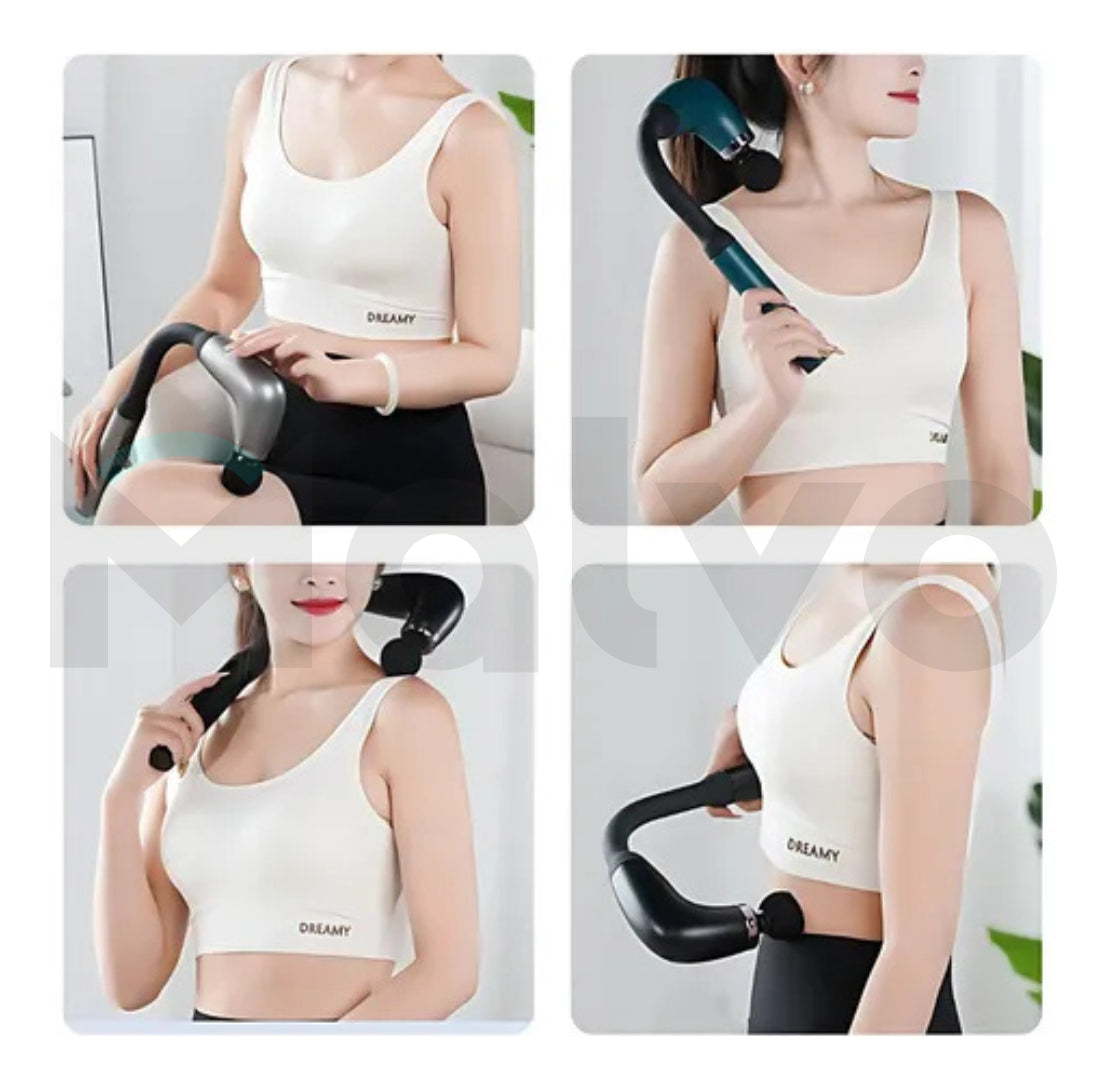 Masajeador Eléctrico Con Extensión De Mango Con 4 Cabezales