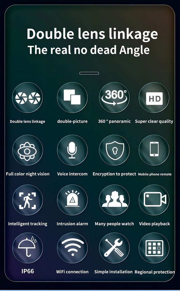🌧️ Cámara Seguridad IP66 Doble Lente Lezenza - Visión Dual