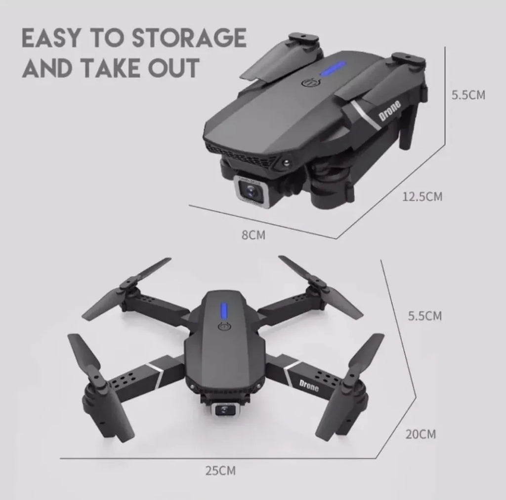 Mini Drone E88 Plegable Recargable Camara 4k 2.4ghz Gps Wifi