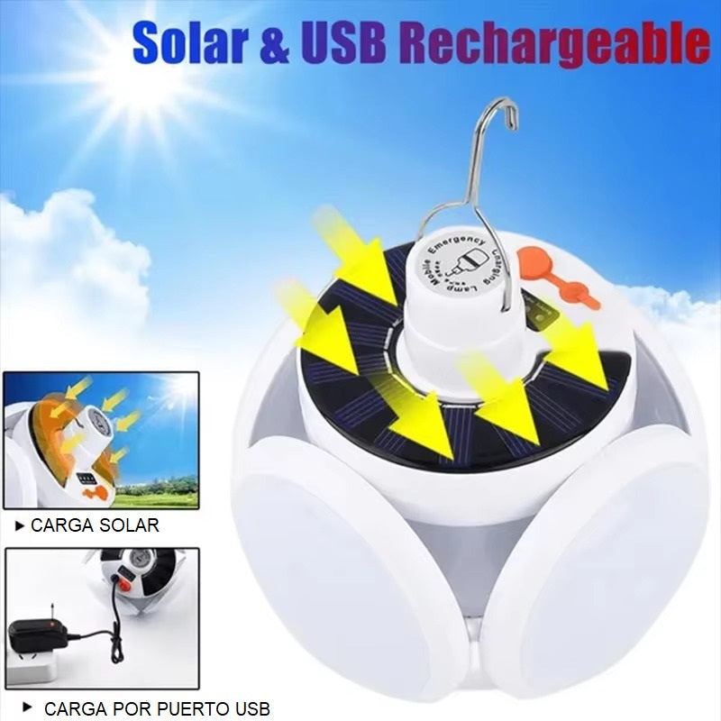 Lámpara Led Solar Colgante Recargable 5 Funciones Emergencia
