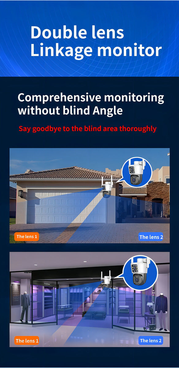 🌧️ Cámara Seguridad IP66 Doble Lente Lezenza - Visión Dual