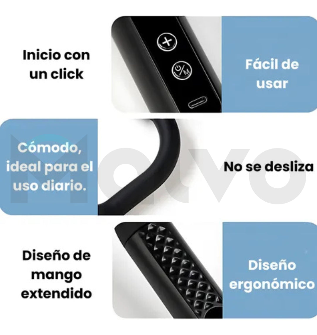 Masajeador Eléctrico Con Extensión De Mango Con 4 Cabezales