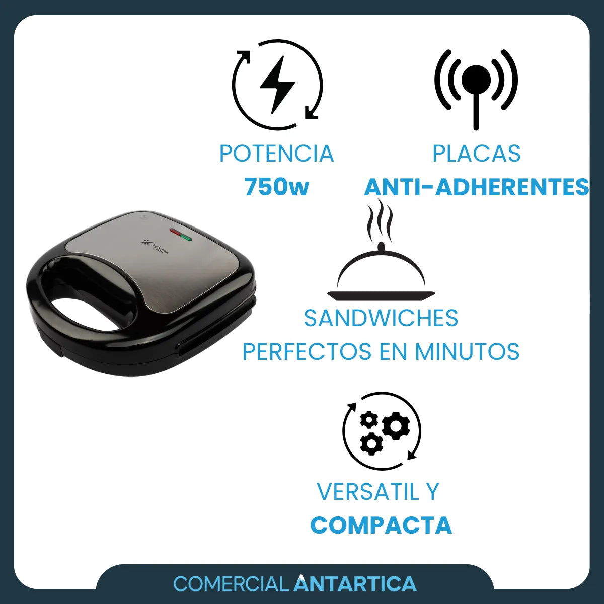 Sandwichera Eléctrica 750W