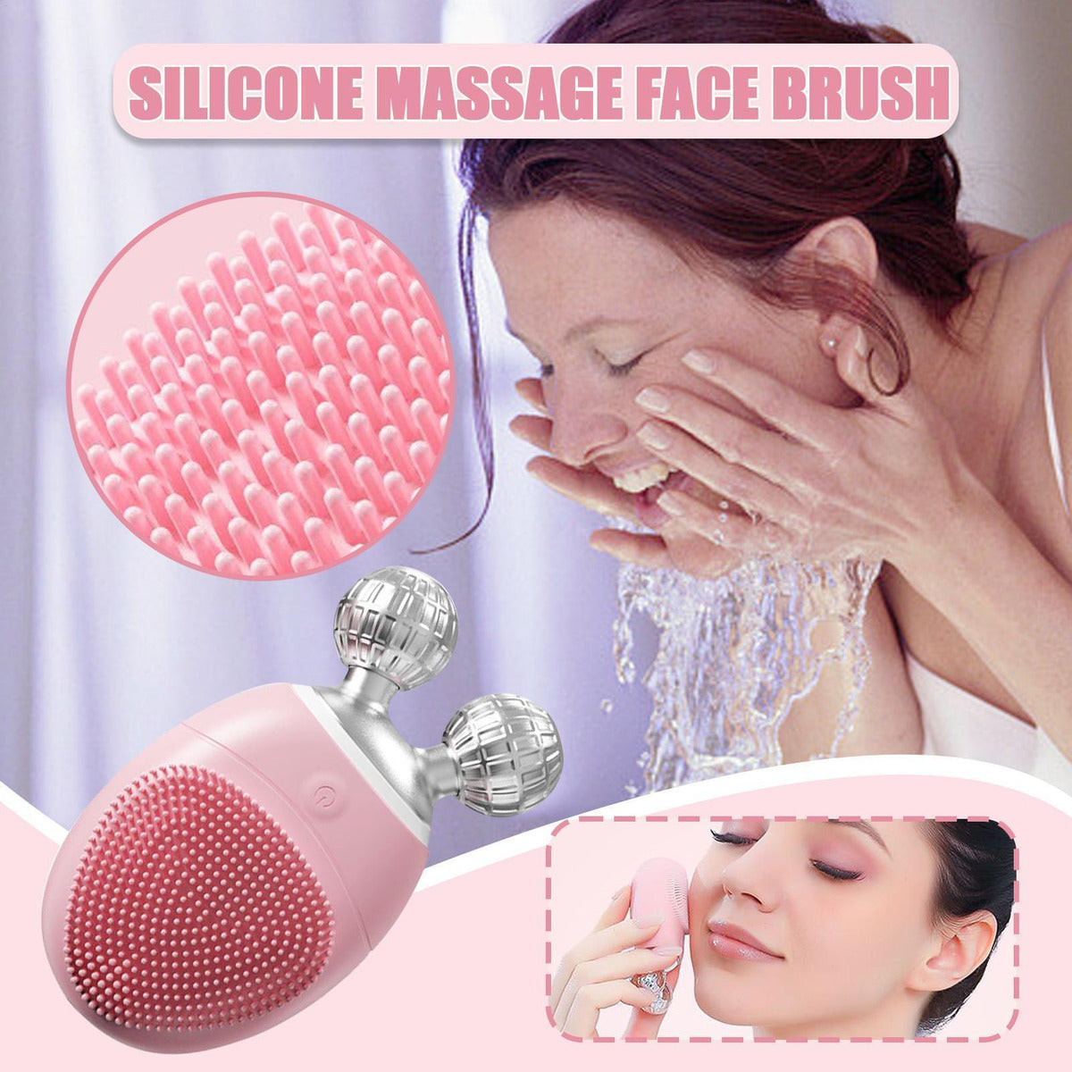 Cepillo Facial Eléctrico Masajeador Vibra Resistente Agua