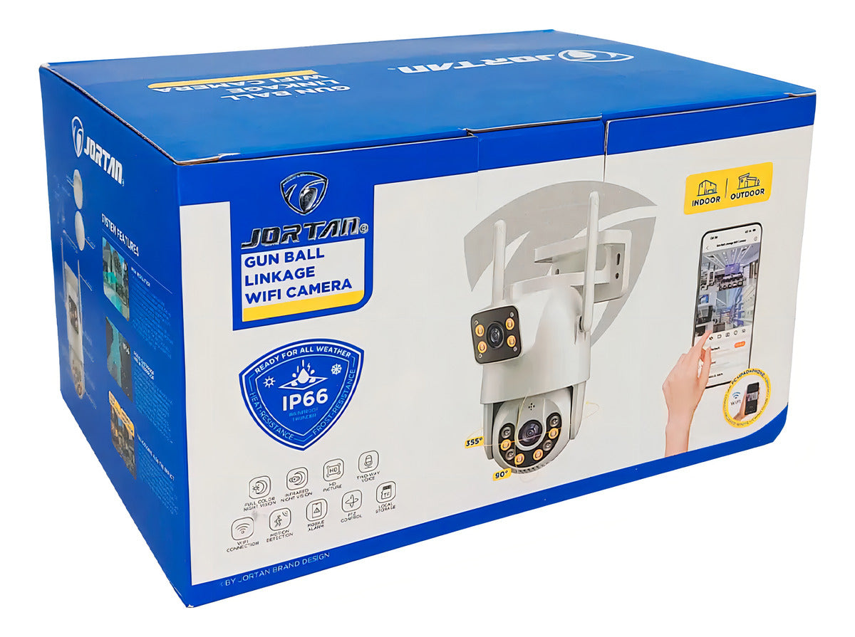 Cámara de Seguridad Domo Doble Lente Jortan JTZ-9697QJ Color Blanco