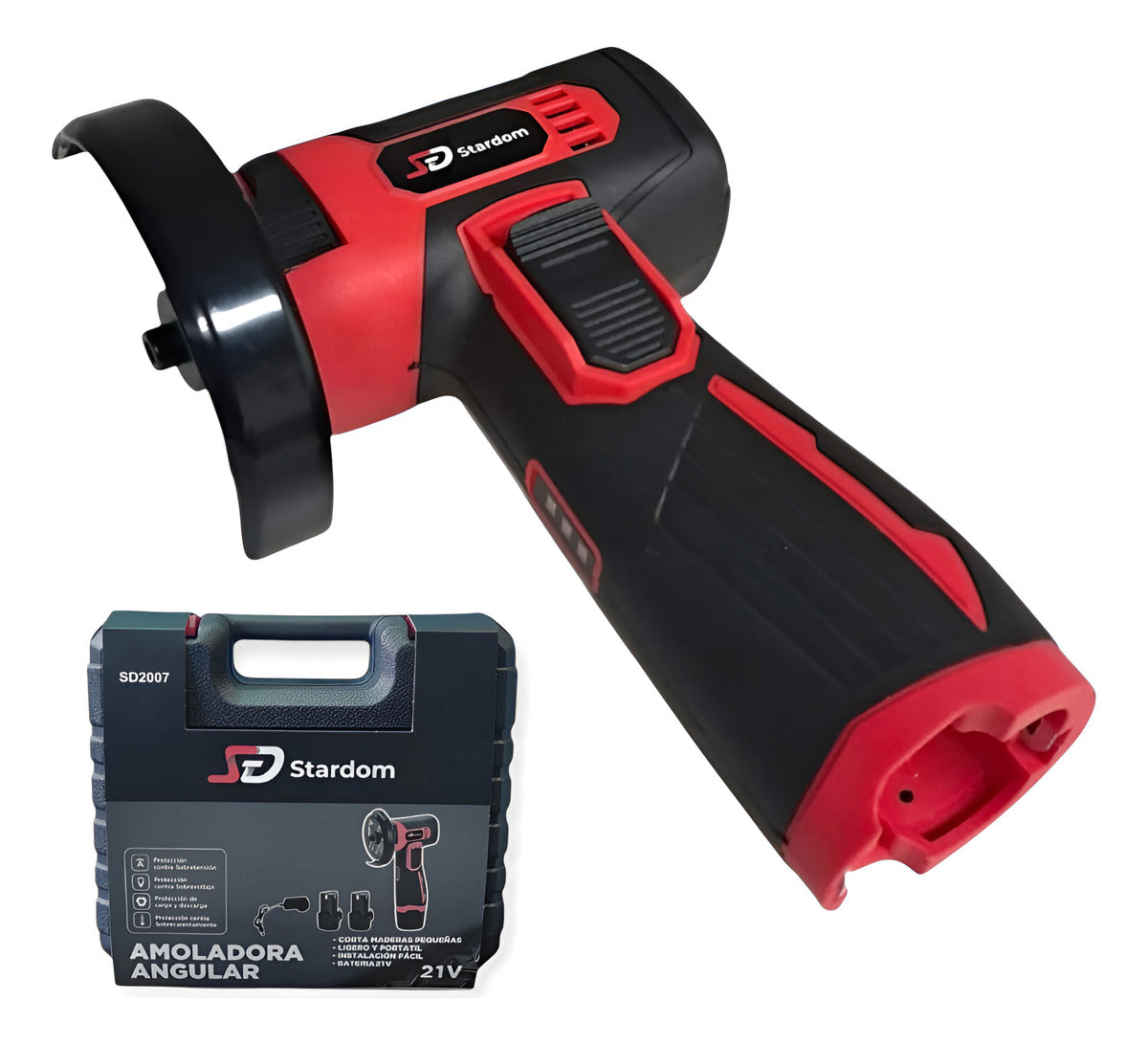 Mini Amoladora Inalámbrica 71mm 2 Baterias +maletin +2discos Color Negro