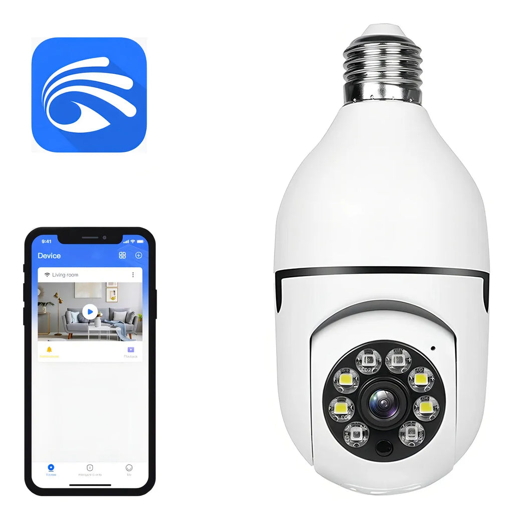 📹 Cámara Seguridad Ampolleta WiFi Domo Lezenza - 1080p 5G