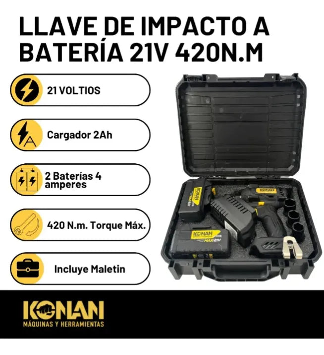 Llave de Impacto Konan a Batería Xtra Power Volt 21V