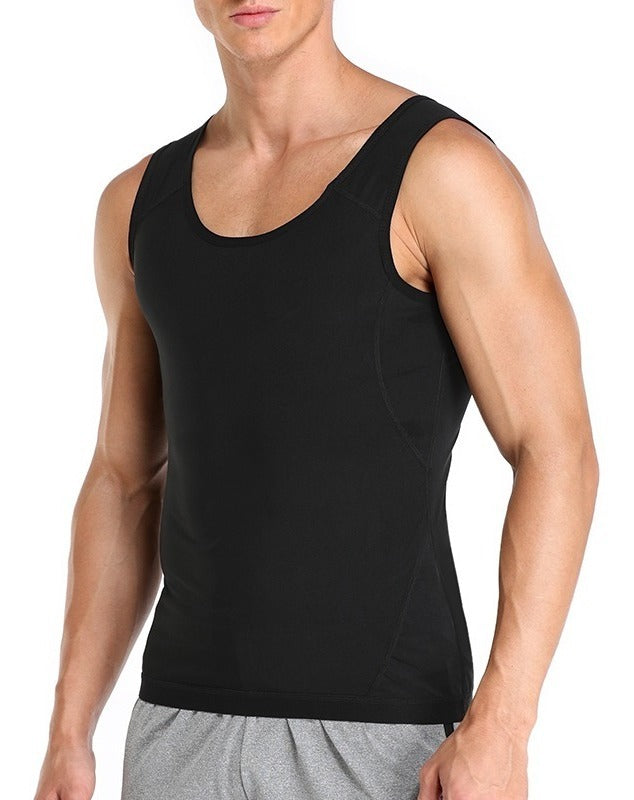 Camiseta Deportiva Reductora Modeladora Cintura Avispa Hombr