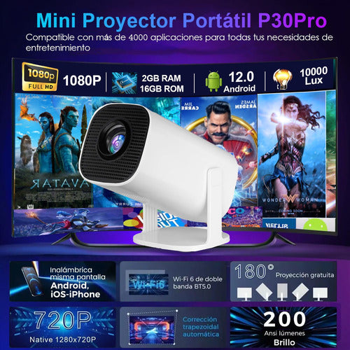 🎬 Mini Proyector 4K Android TV Lezenza - Tu Cine Portátil