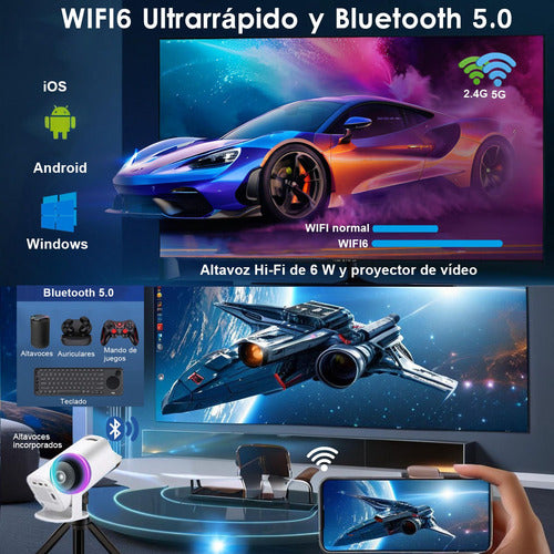 🎬 Mini Proyector 4K Android TV Lezenza - Tu Cine Portátil