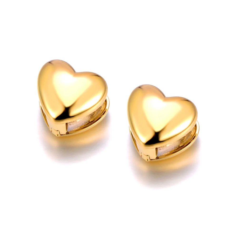 ✨ Aros de Acero Inoxidable Lokaer 18K – Diseño Corazón Hueco