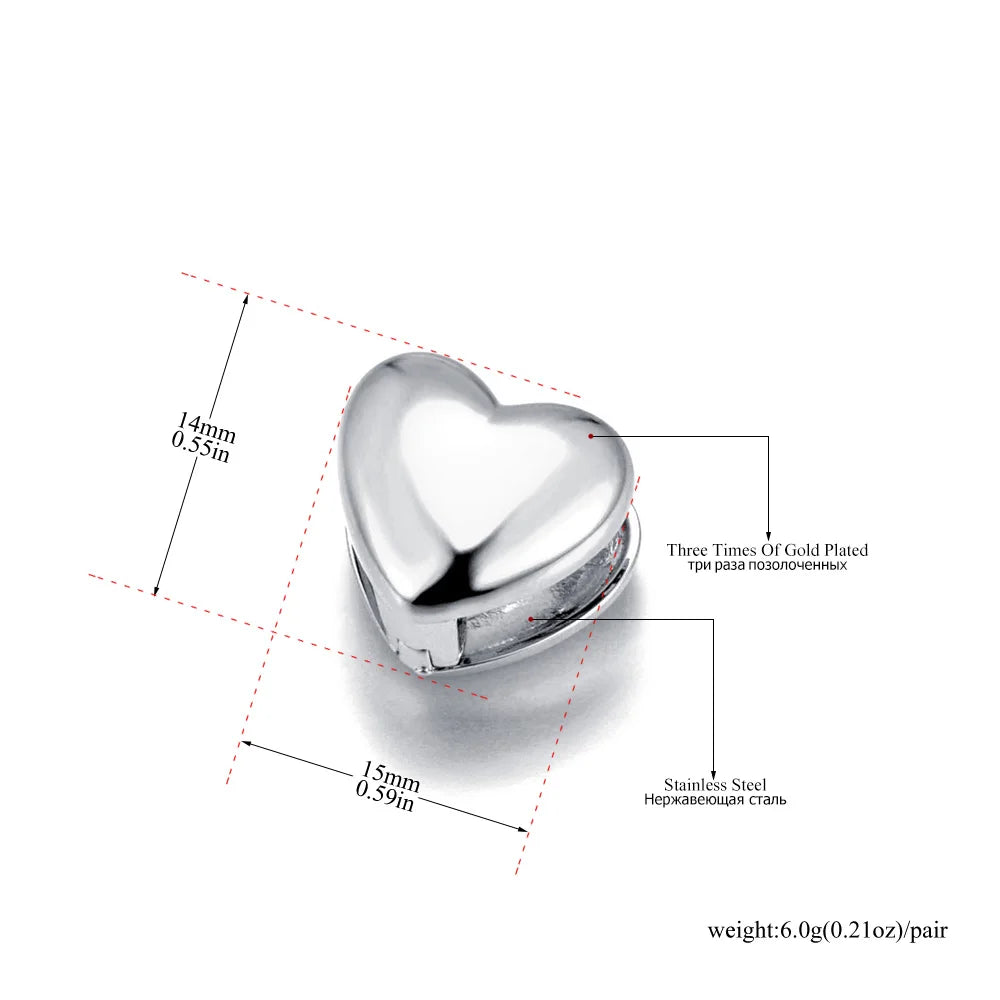 ✨ Aros de Acero Inoxidable Lokaer 18K – Diseño Corazón Hueco