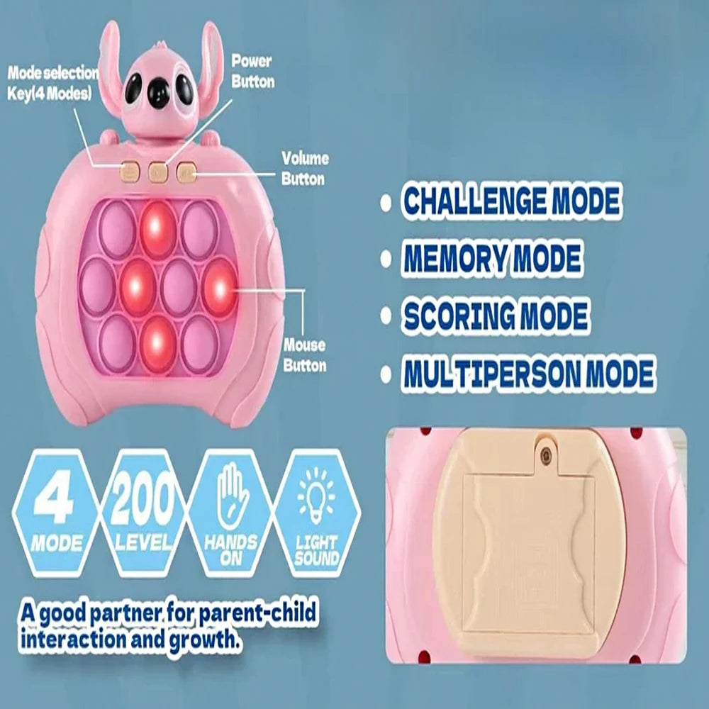 Pop Quick Push Game Bubbles Game Machine Cartoon Pop it Game Anti Stress Squeezing Toys Adult Kids Birthday Gift