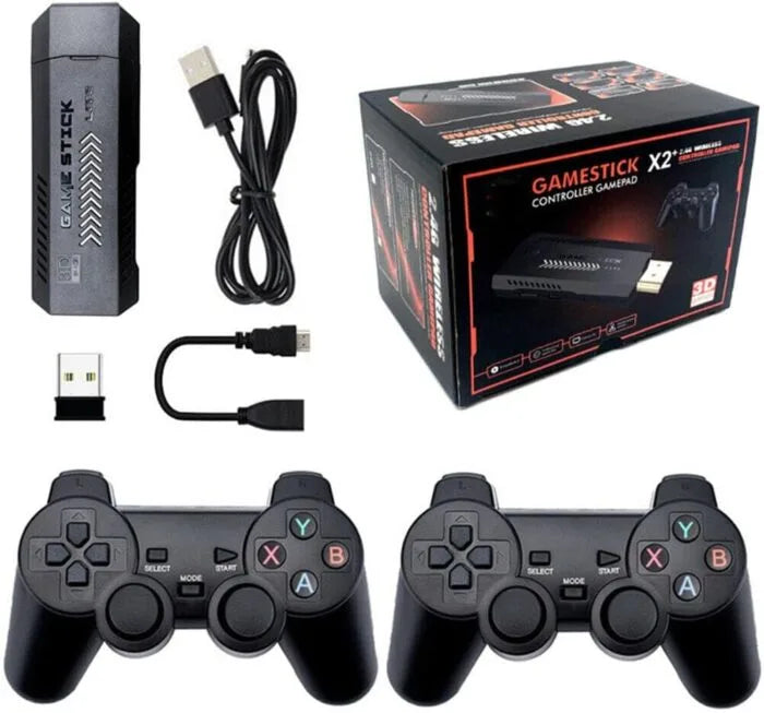 Game Stick X2 Plus 4K Retro – 64GB + 2 Controles